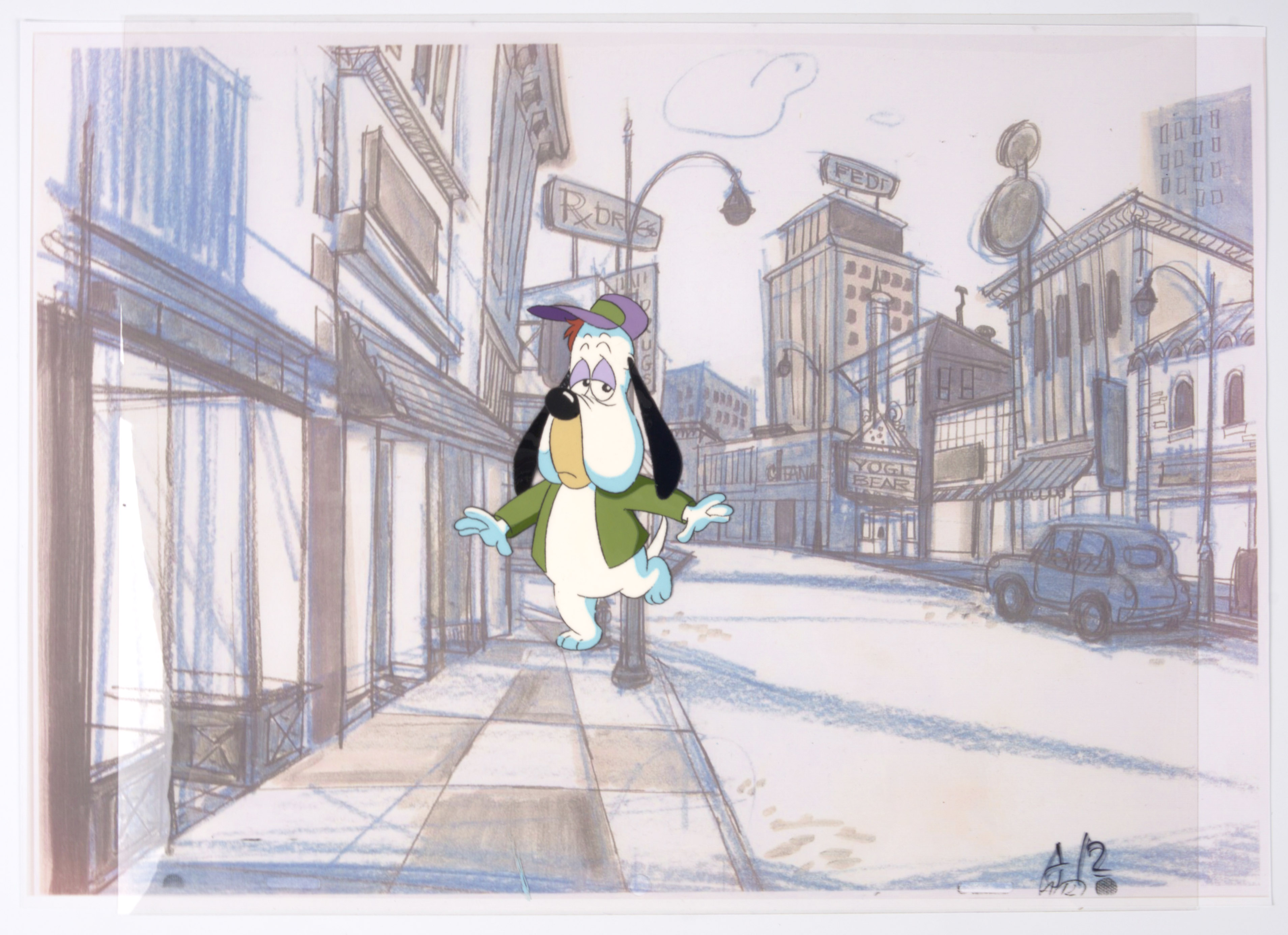 Droopy Original Hand Painted Production Animation Cel (Filmation, 1980s-90s)