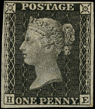 1865 (Sept) ‘Royal Reprint’ 1d black (HE) with inverted watermark