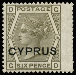 1880 6d grey, plate 16, lettered "GD" with...