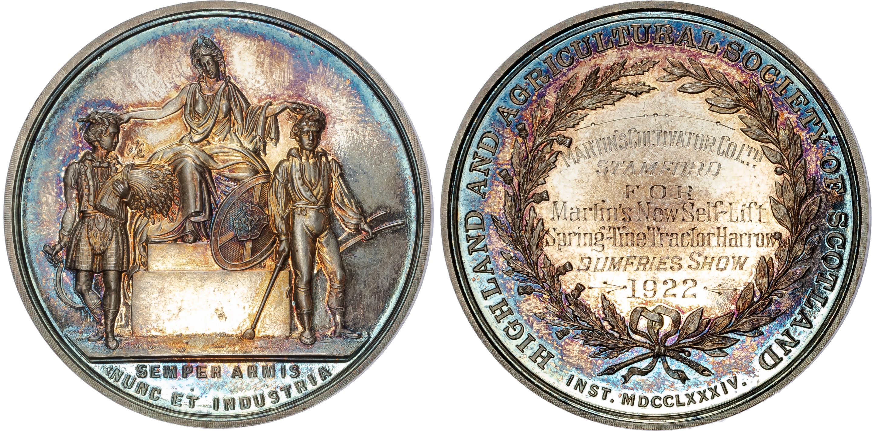 Scotland, Highland and Agricultural Society of Scotland, Silver Prize Medal, 1922 by A. Kirkwood & Sons