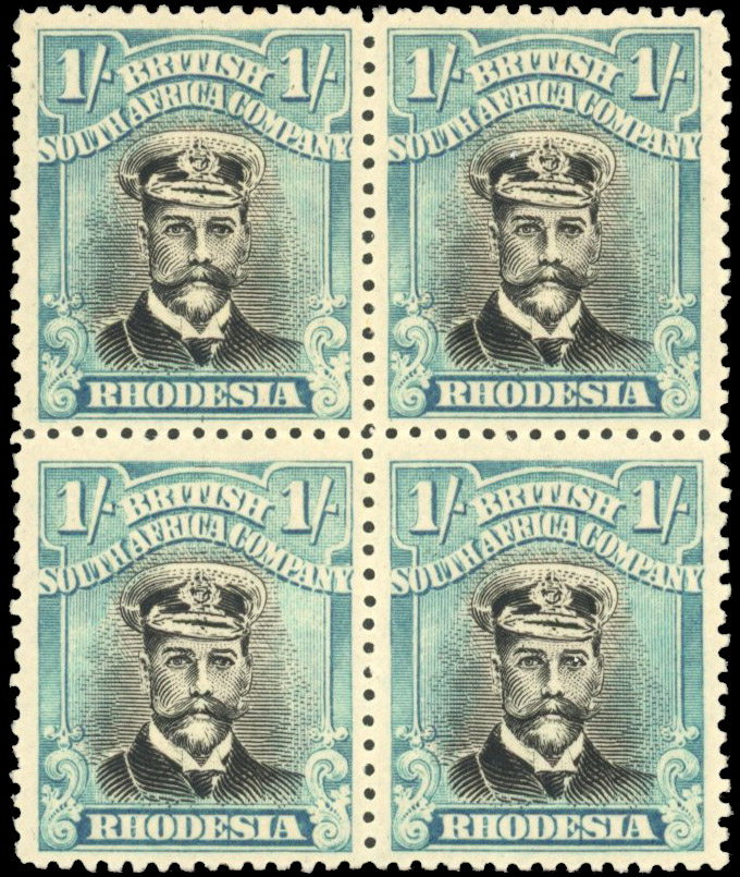 Rhodesia 1/- SG 271 block mint