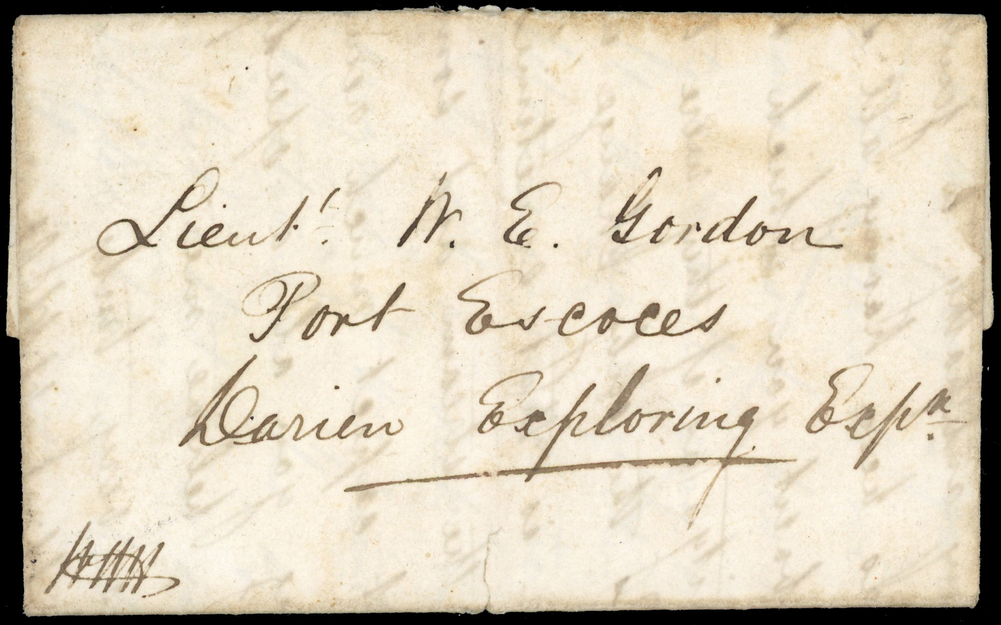 1853 Panama Canal Royal Navy Darien Expedition letter Privately carried cover