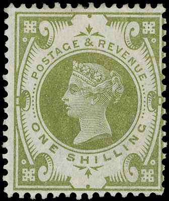 1899 1/- Colour Trial in olive-green on...