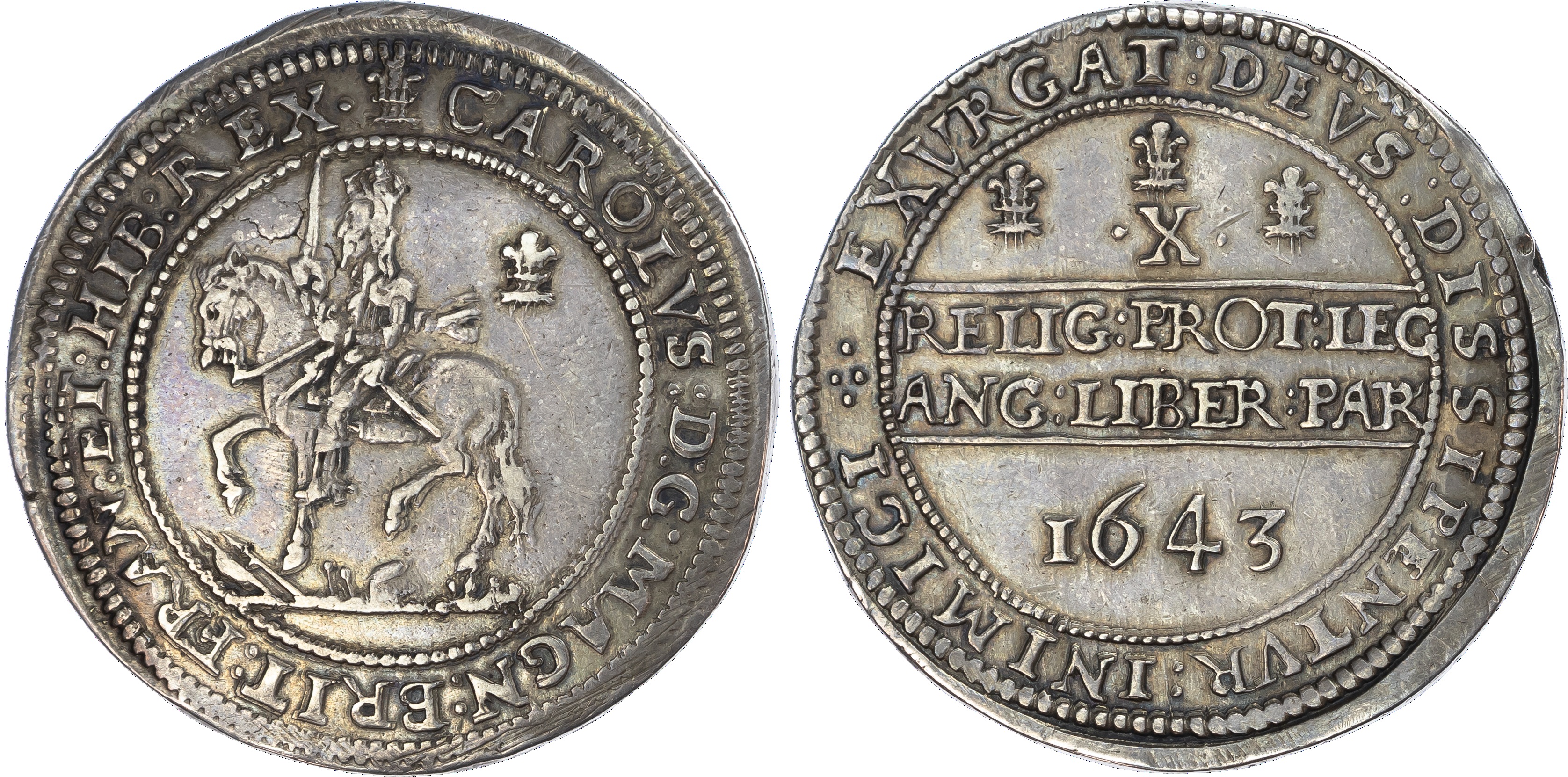 Charles I (1625‑1649), AR ‘Declaration’ Half pound 1643