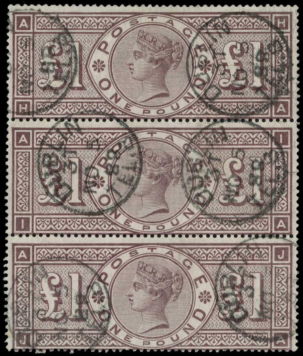 1888 Wmk Three Imperial Orbs £1...