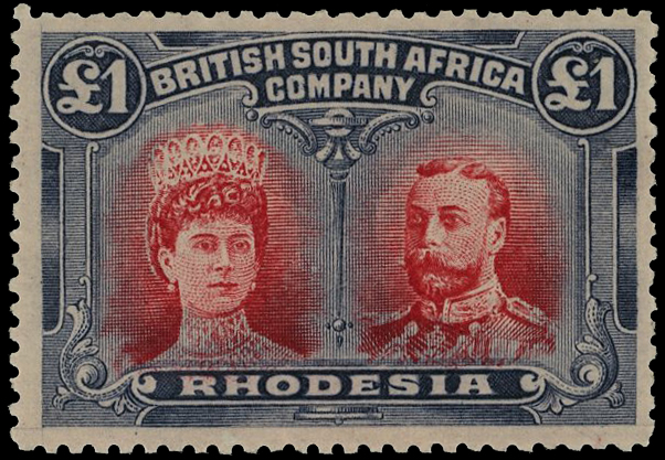 1910-13 £1 carmine-red and bluish-black, large part og