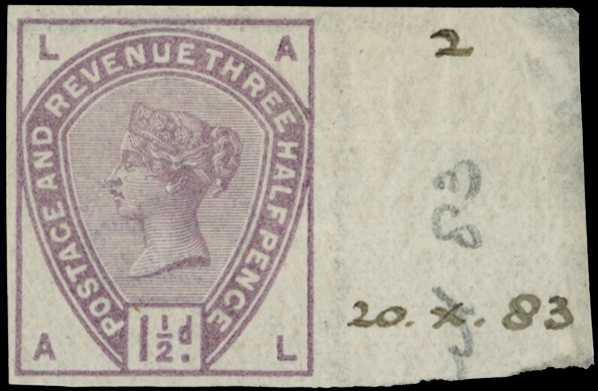 1884 1½d lilac Plate 2 (AL) right hand...