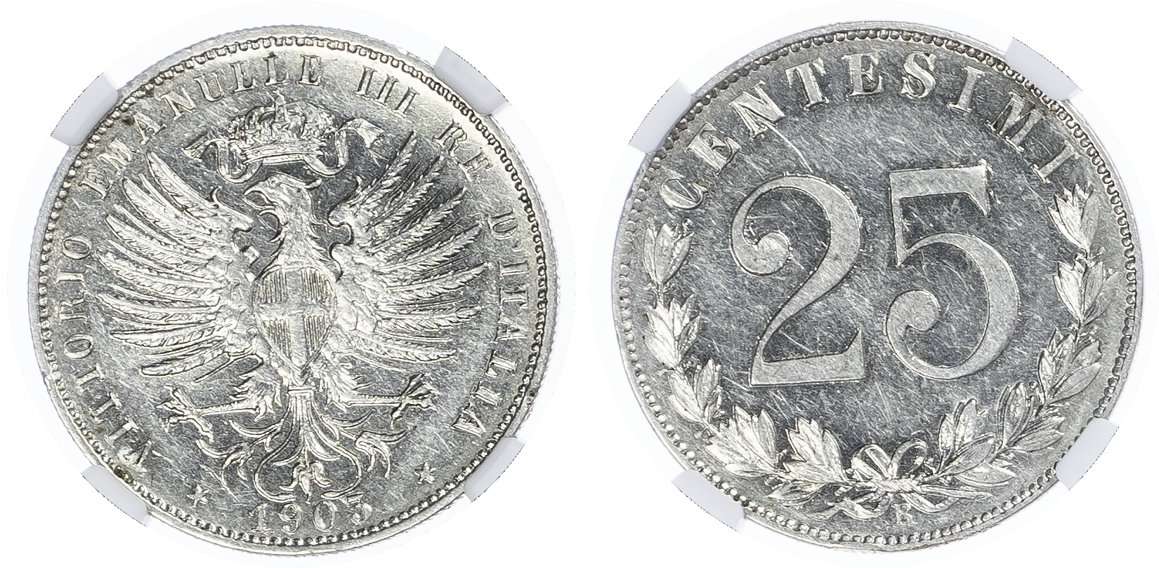 Italy. Vittorio Emanuele III Ni 25 Centesimi. 1903R. 