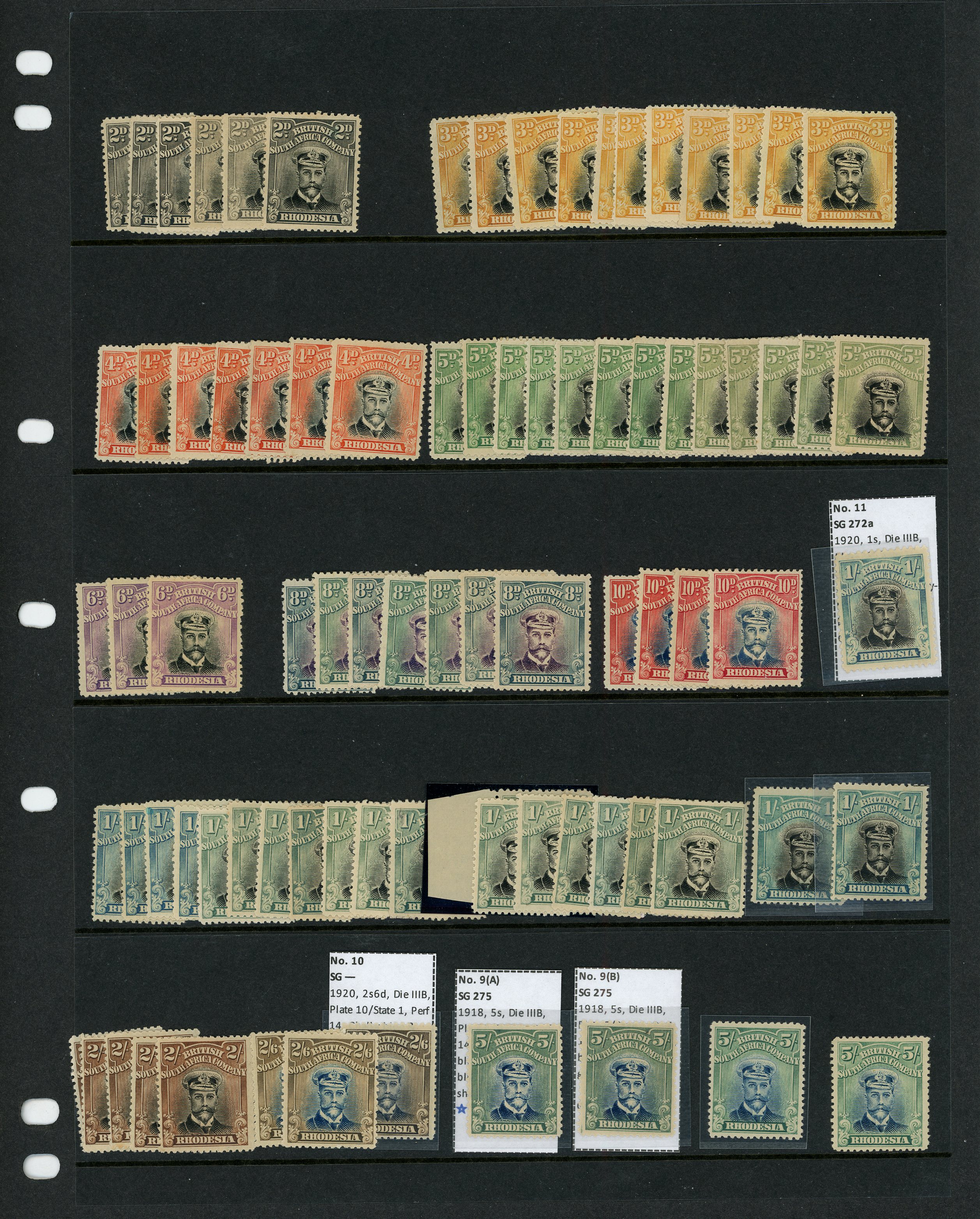 1918-21 Admirals 2d to 5/- Head Die...