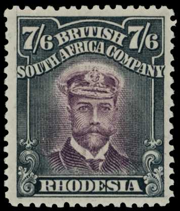 1913-7 7/6d Head Die II, perf 14. Large...