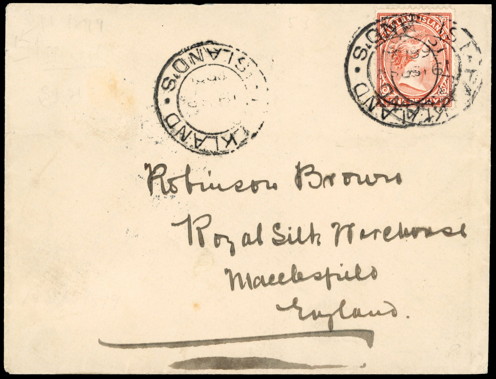 † Falkland Islands 1899 commercial cover to England