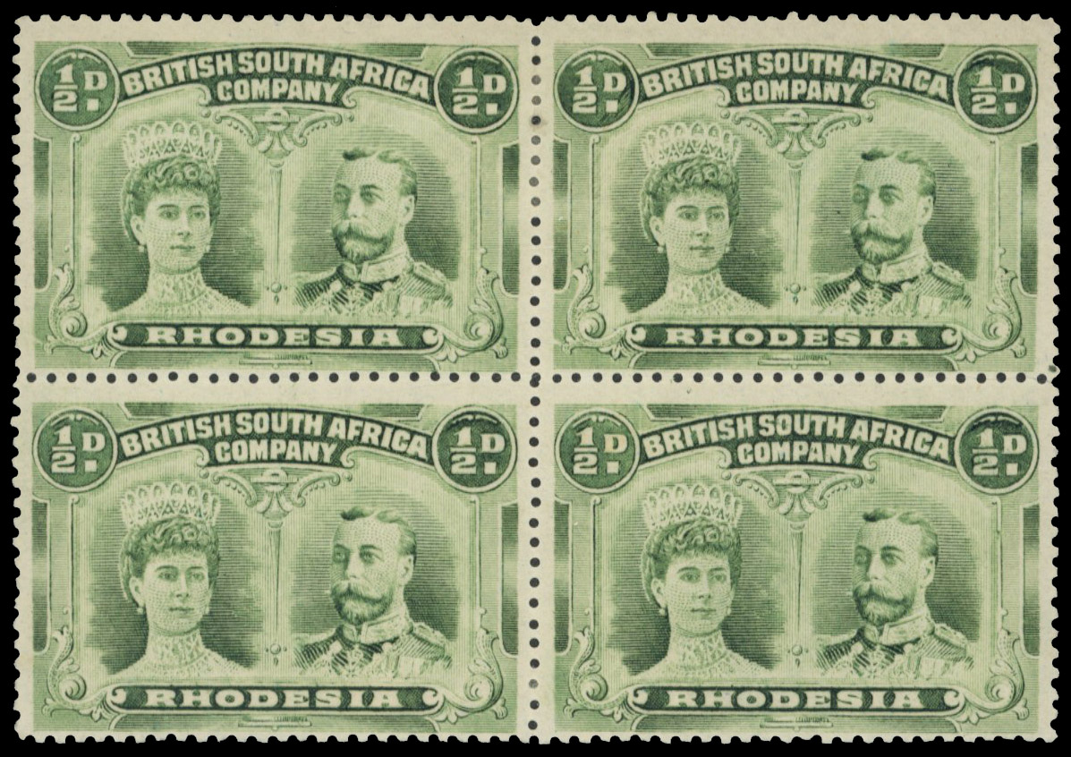 ½d emerald-green RJL 8 block of four mint