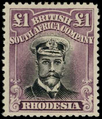 1922-4 £1 Head Die IIIB, perf 14, white...