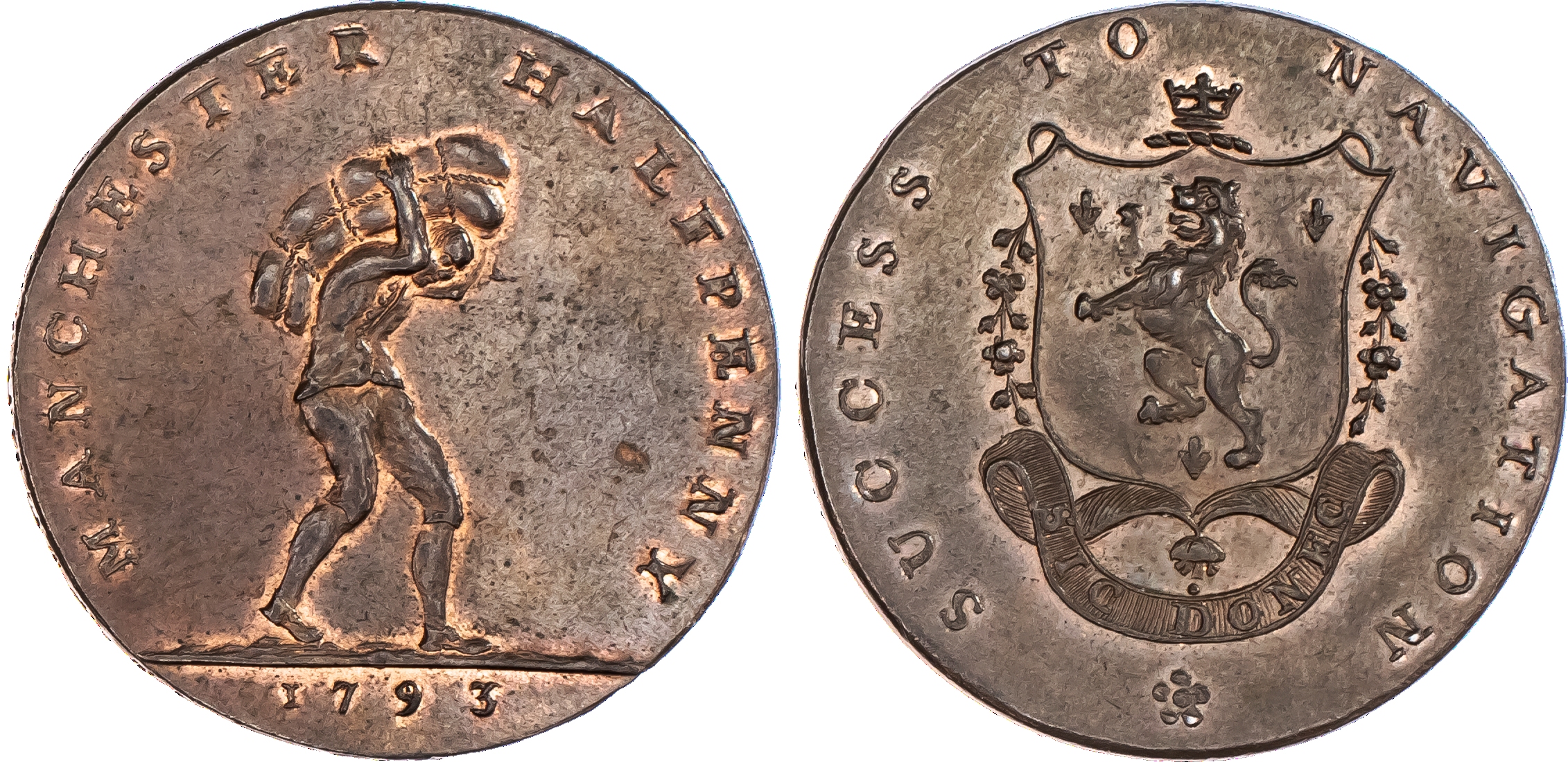 Manchester, John Fielding Halfpenny 1793,...