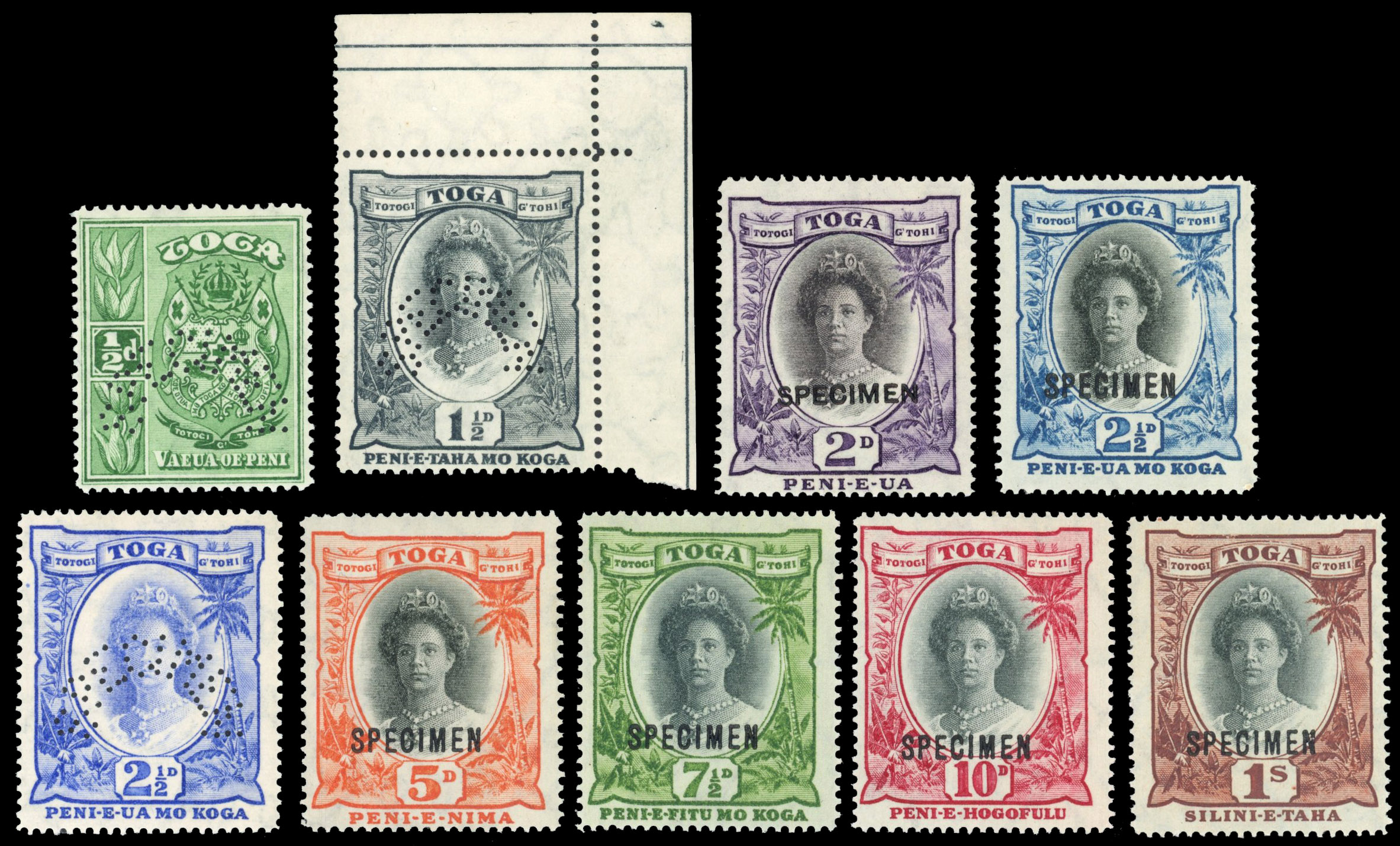 Tonga SG 55s-63s Specimen set