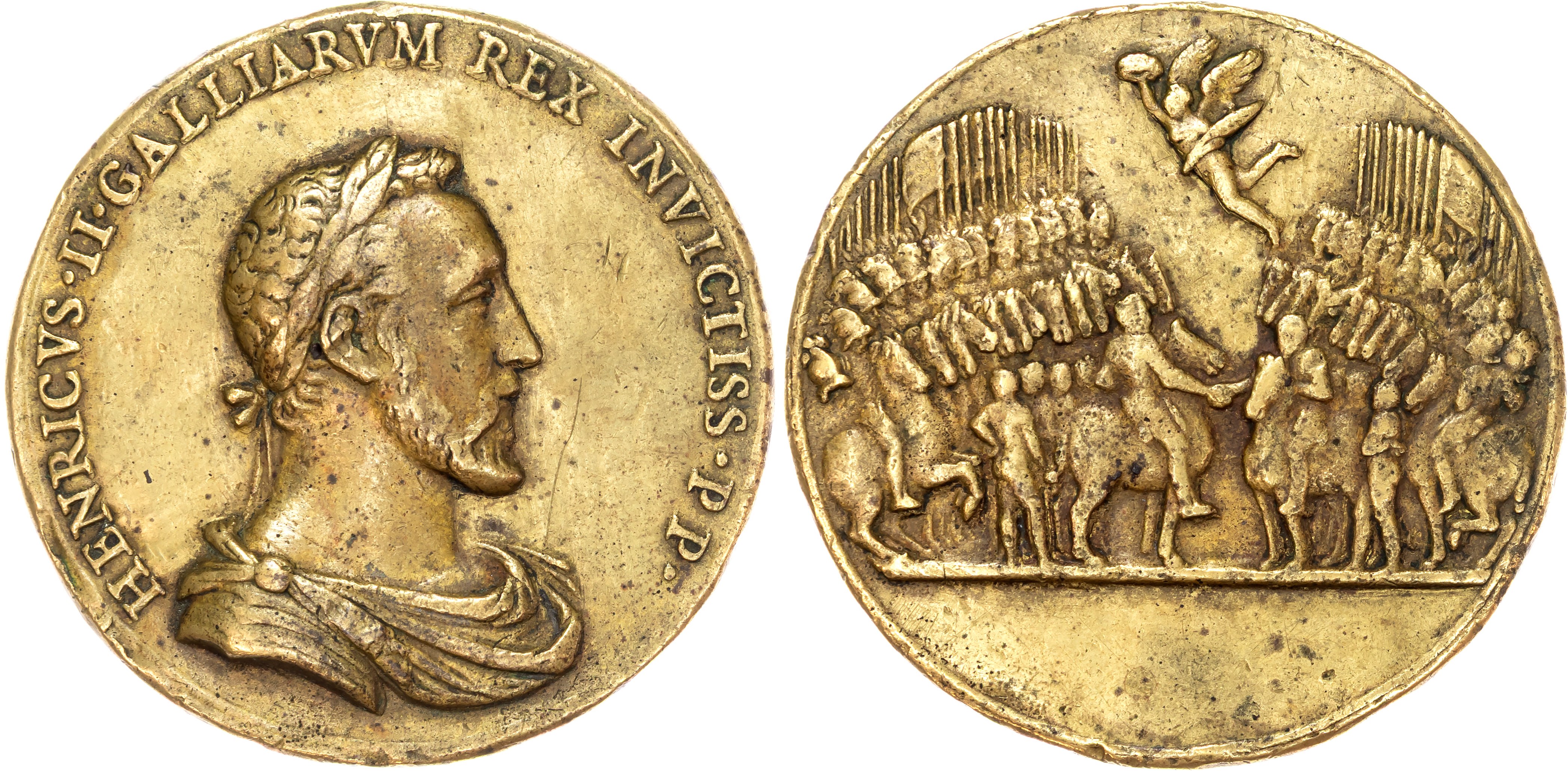 France, Henri II (1547-1559), later cast bronze medal (53mm/57.75gm) original from c. 1556, by Etienne de Laune.