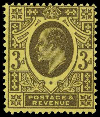 1911 3d grey on lemon paper, perf 15 x...