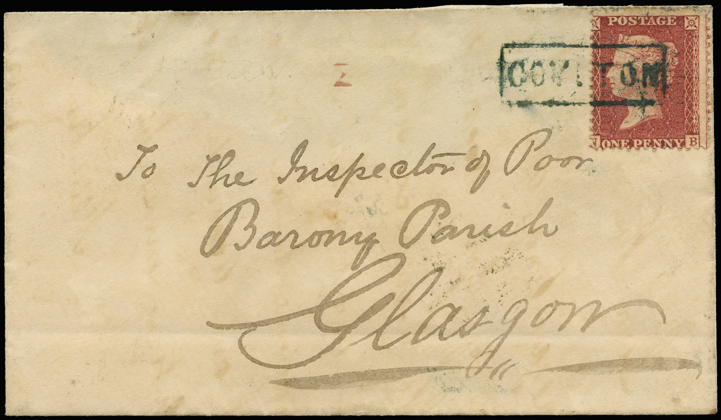 GB 1858  SG40 Pl.48 Cover "COYLTON" Scots Local