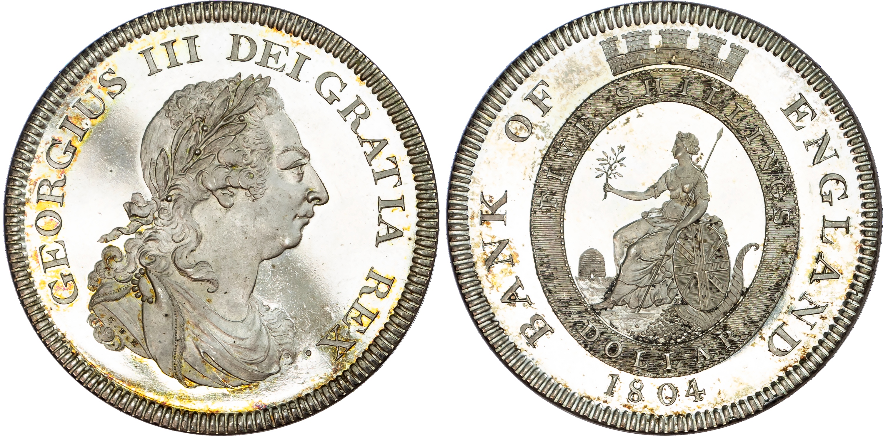 George III (1760-1820), Bank of England, proof dollar, 1804, type C/2a.