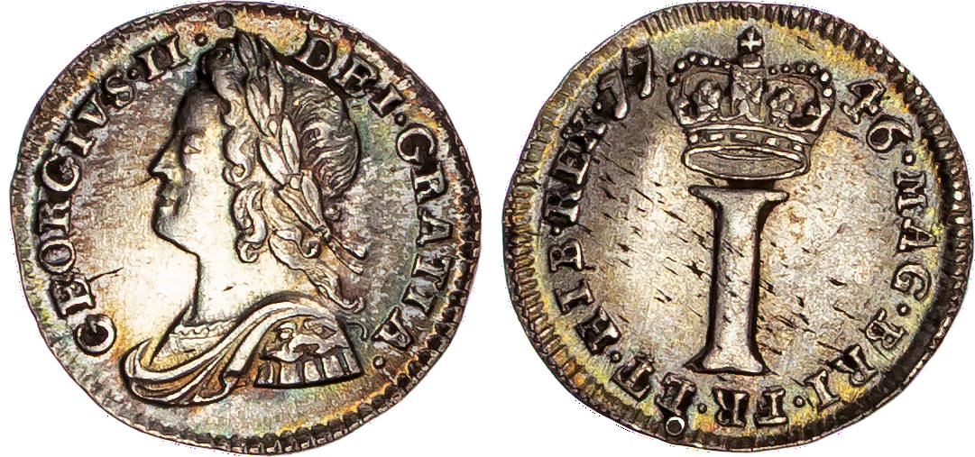 George II (1727-1760), AR Maundy Set, 1746. 