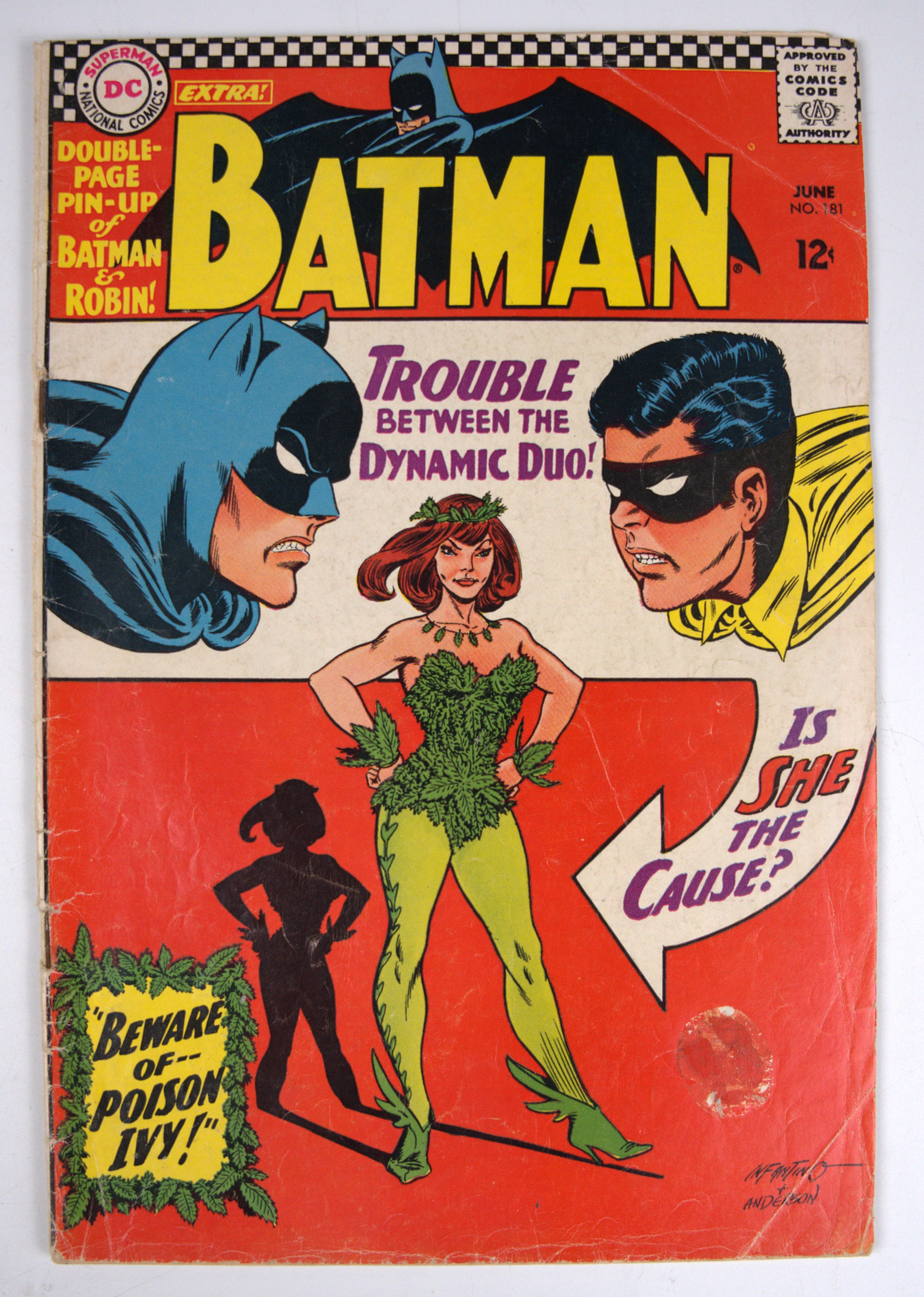 Batman #181 "Beware of--Poison Ivy!" 1st Appearance of Poison Ivy With Pin-Up Centrefold (DC Comics, 1966)