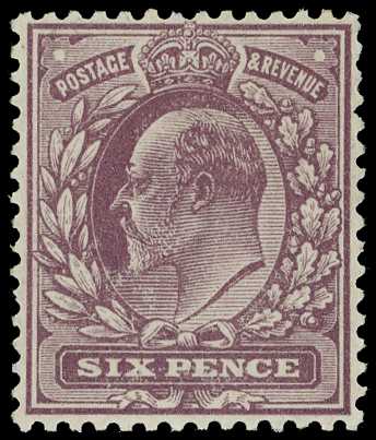 1913 6d dull purple on Dickinson coated...