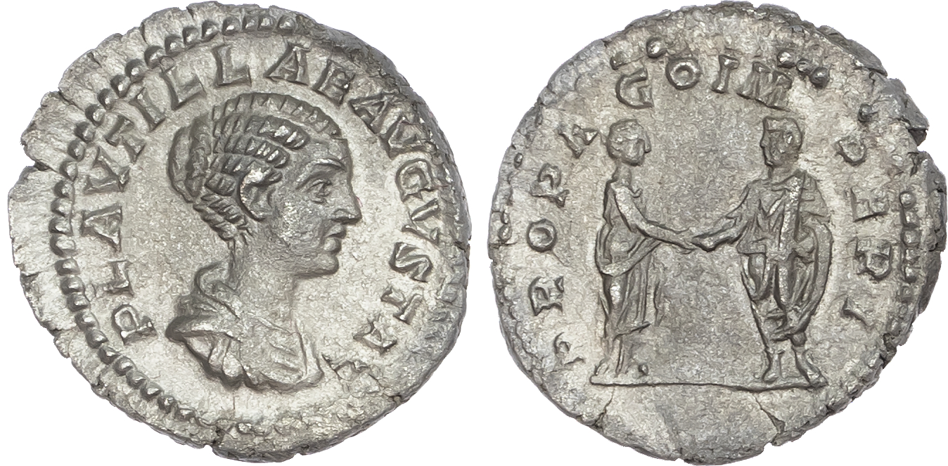 Plautilla (Wife of Caracalla) AR Denarius, Rome, AD 202-205, 1.92g. 