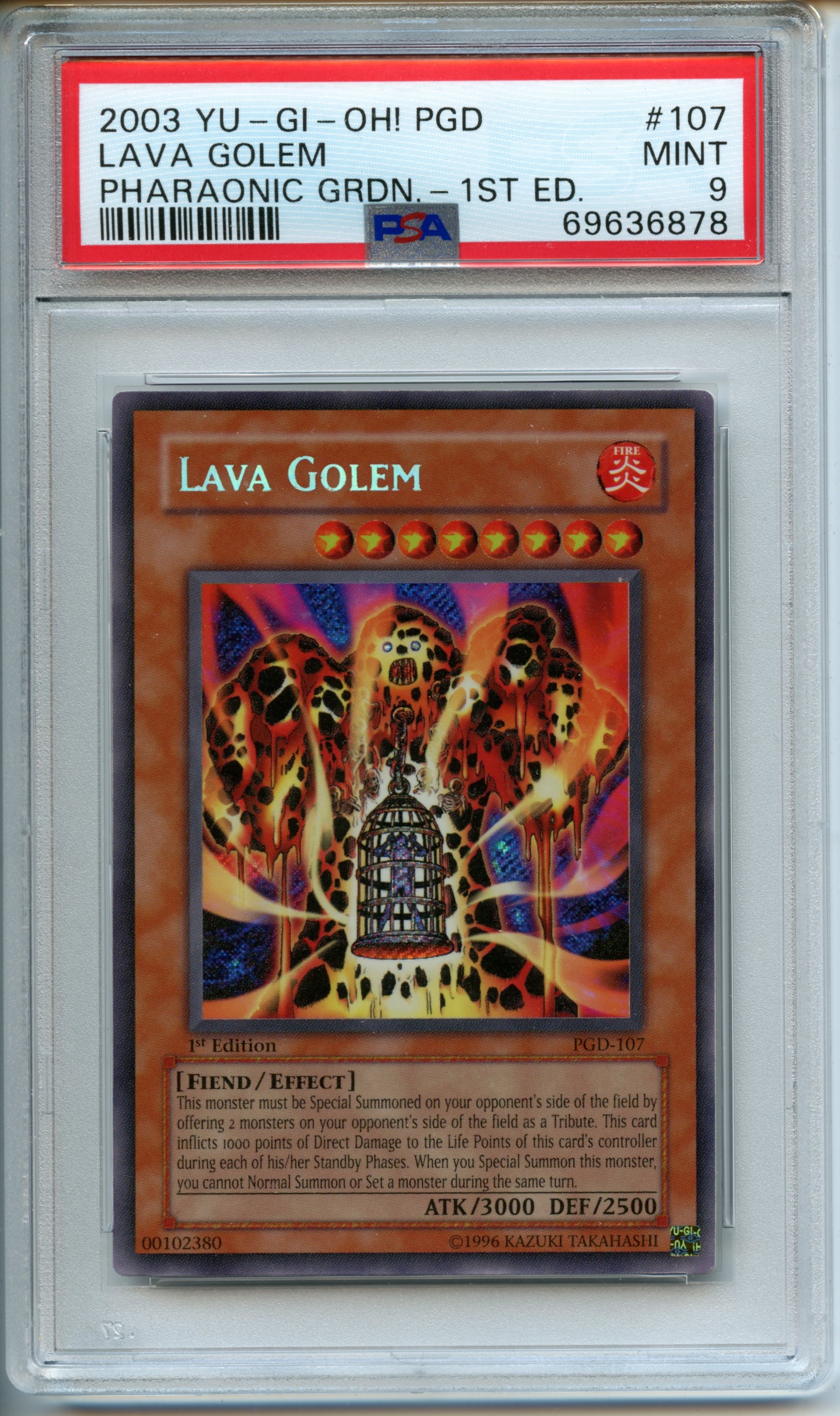 Yu-Gi-Oh! - Lava Golem  1st Edition  - Pharaonic Guardian  - PSA 9