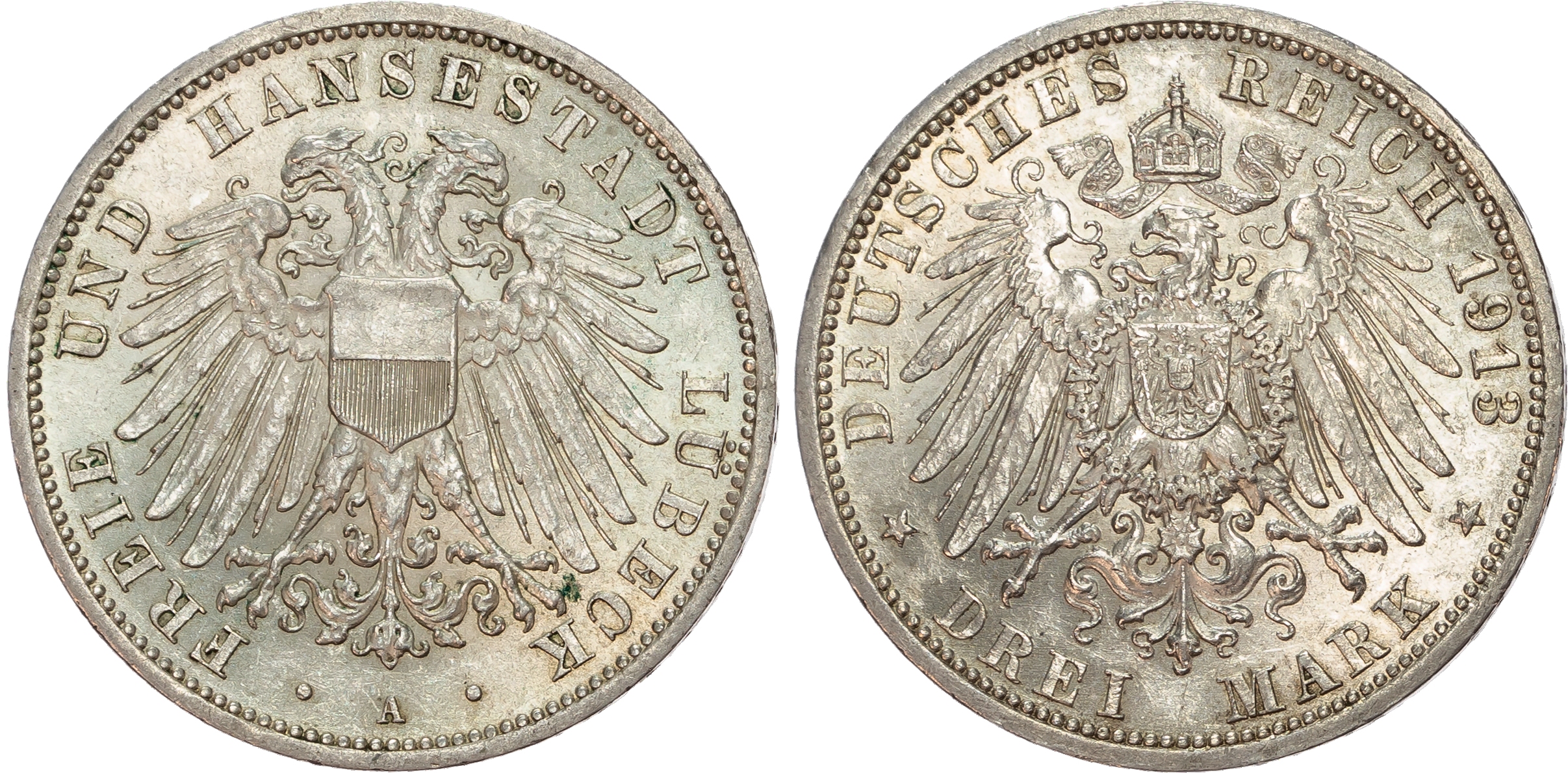 Germany, Lübeck, silver 3 Marks.