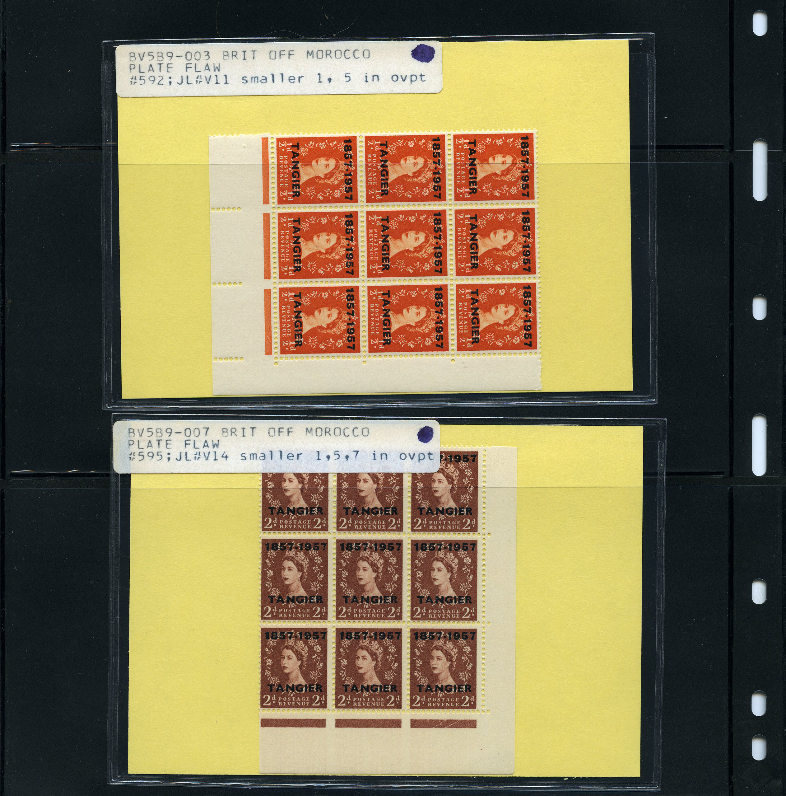 QEII selection of plate flaw varieties...