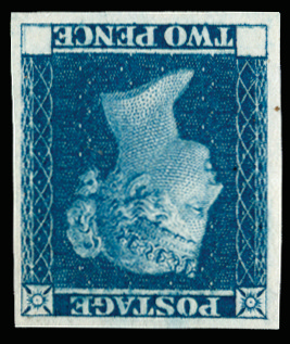 GB SGDP43wi 1841 2d Blue (Wmk. Inverted). Trial.