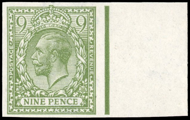 Great Britain 1922 9d Olive-green, BPMA Imprimatur, SG 393a