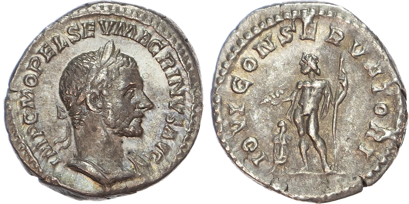 Macrinus (AD 217-218) AR Denarius, mint of Rome, AD 218, 2.92g. 