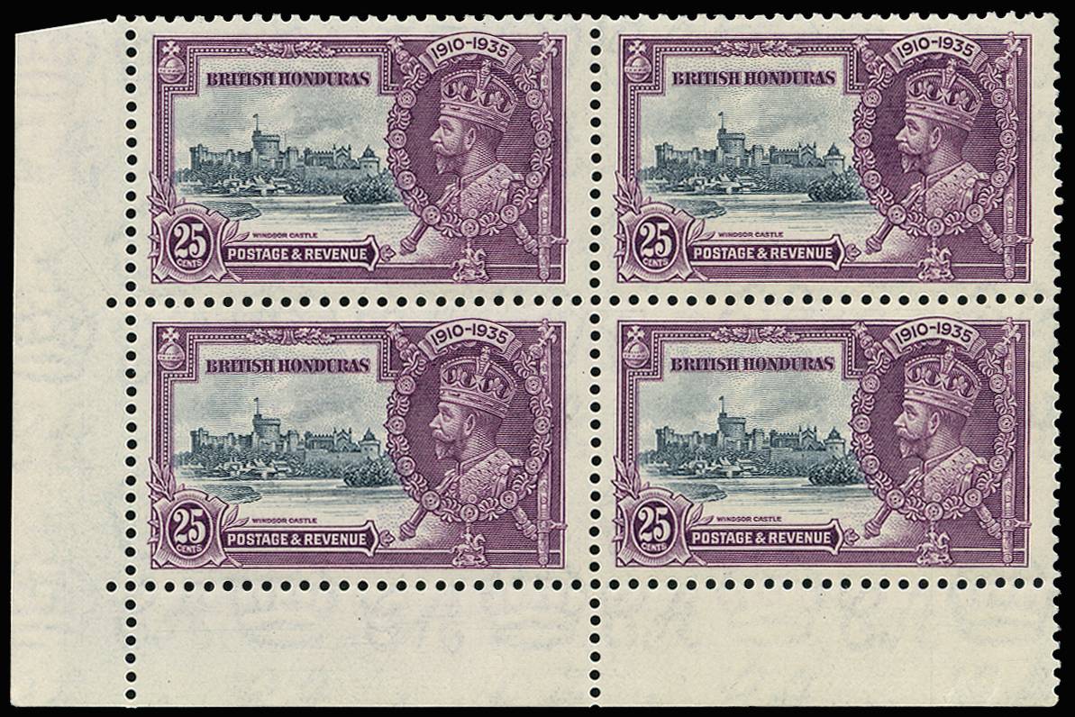 BRITISH HONDURAS SG 146/a 1935 JUBILEE 25c EXTRA FLAGSTAFF