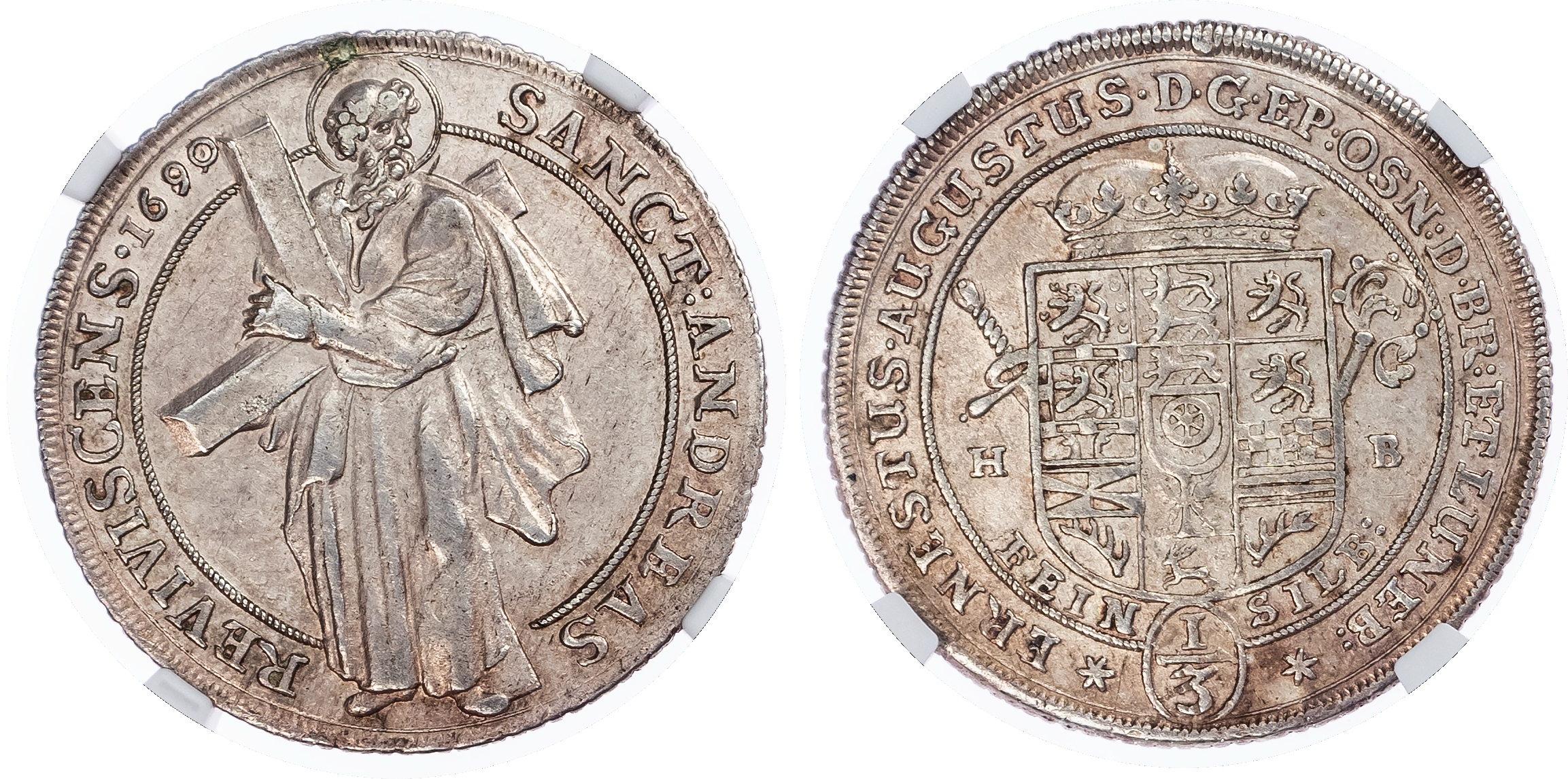 Germany, States. Brunswick-Luneburg-Calenberg AR 1/3 Thaler. 1690 HB.