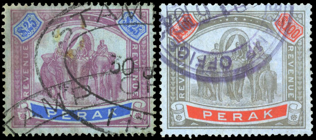 Perak Revenues 1936-9 $25 and $100 used