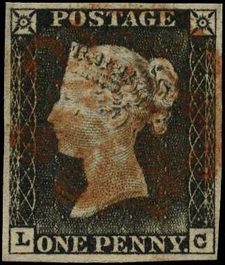 1840 1d black, Plate 1a (LC), good even...