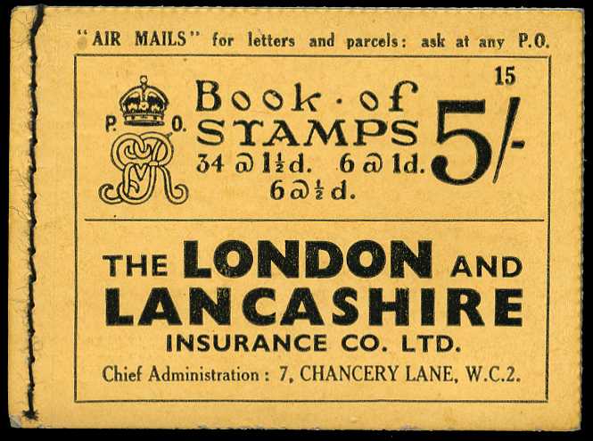 1936 (October) 5/- booklet (#15). Perfs...