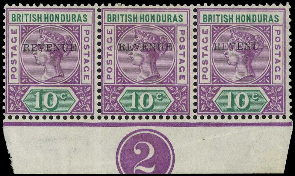 1899 10c mauve and green, 12mm 'REVENUE'...