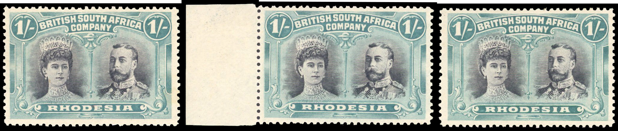 SG 151 1s grey-black and deep turquoise-blue, #s 2, 26 and 46 mint