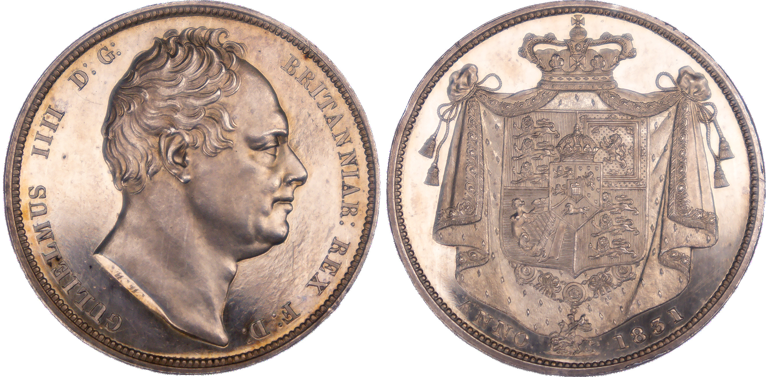 1831 William IV Proof Halfcrown, Script WW. NGC PF62