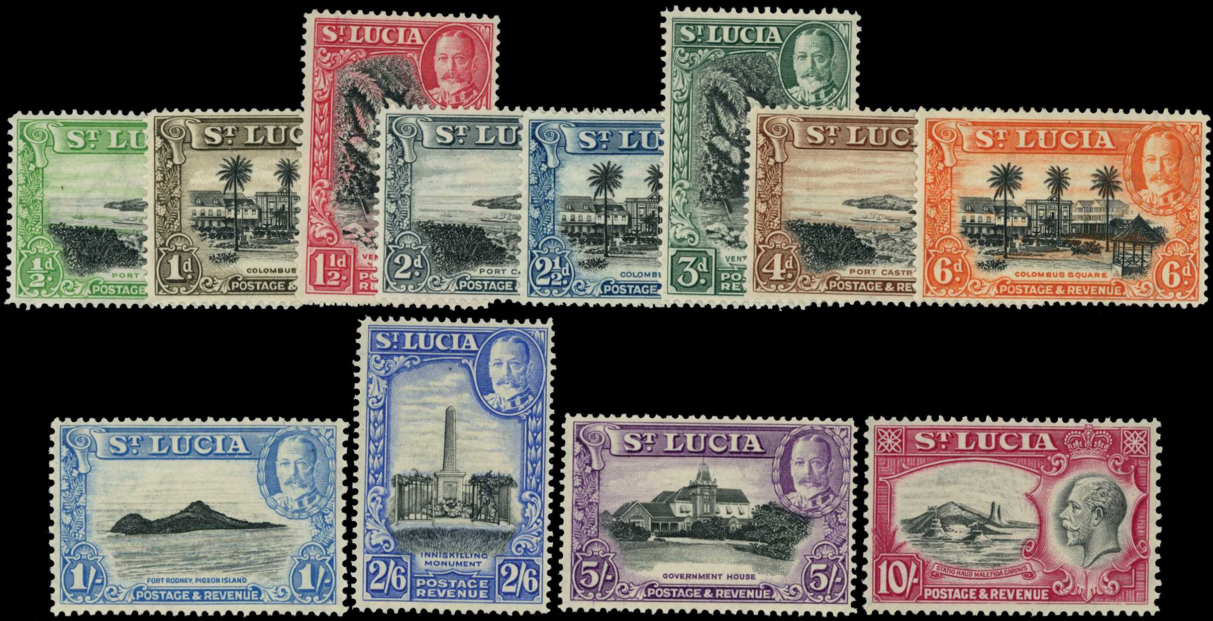 1936 Pictorials set to 10/- black and...