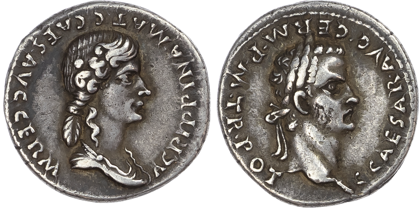 Caligula (AD 37-41) AR Denarius, Lugdunum, AD 40, 3.68g. 