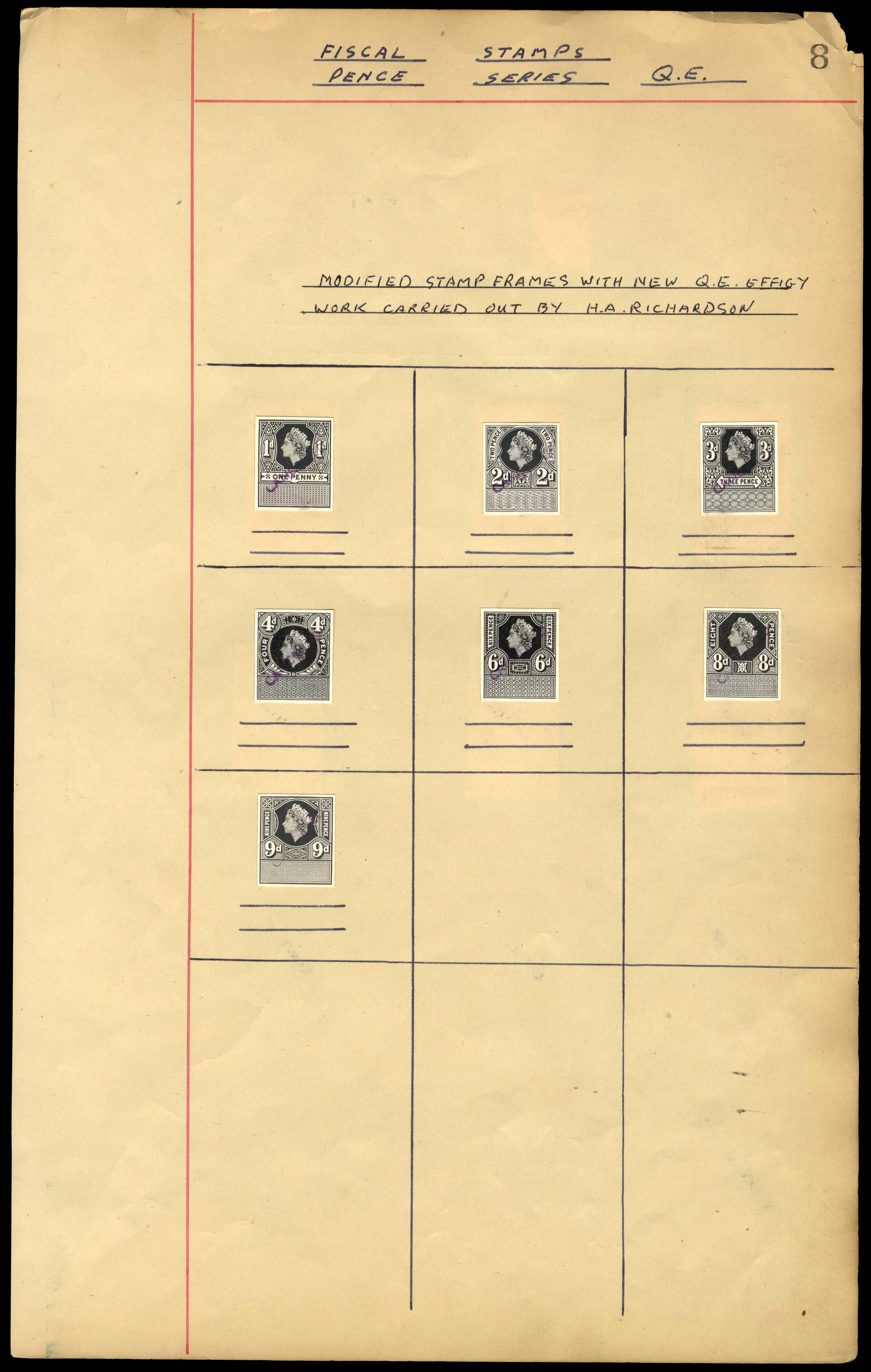 GB QEII  Unappropriated Dies Revenue 27 Royal Mint die proofs. 