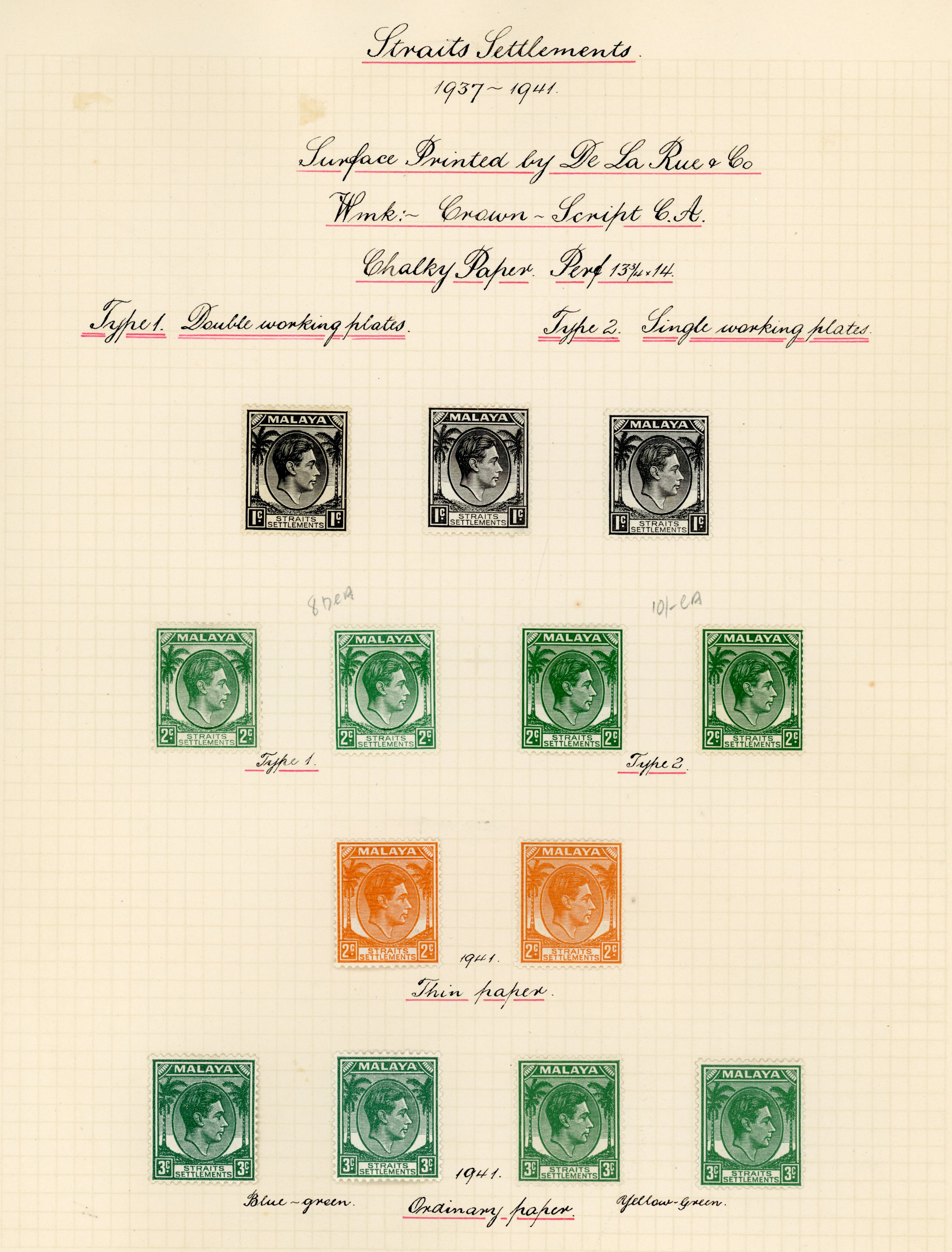 Malaya Straits Settlements SG 278-98 collection mint
