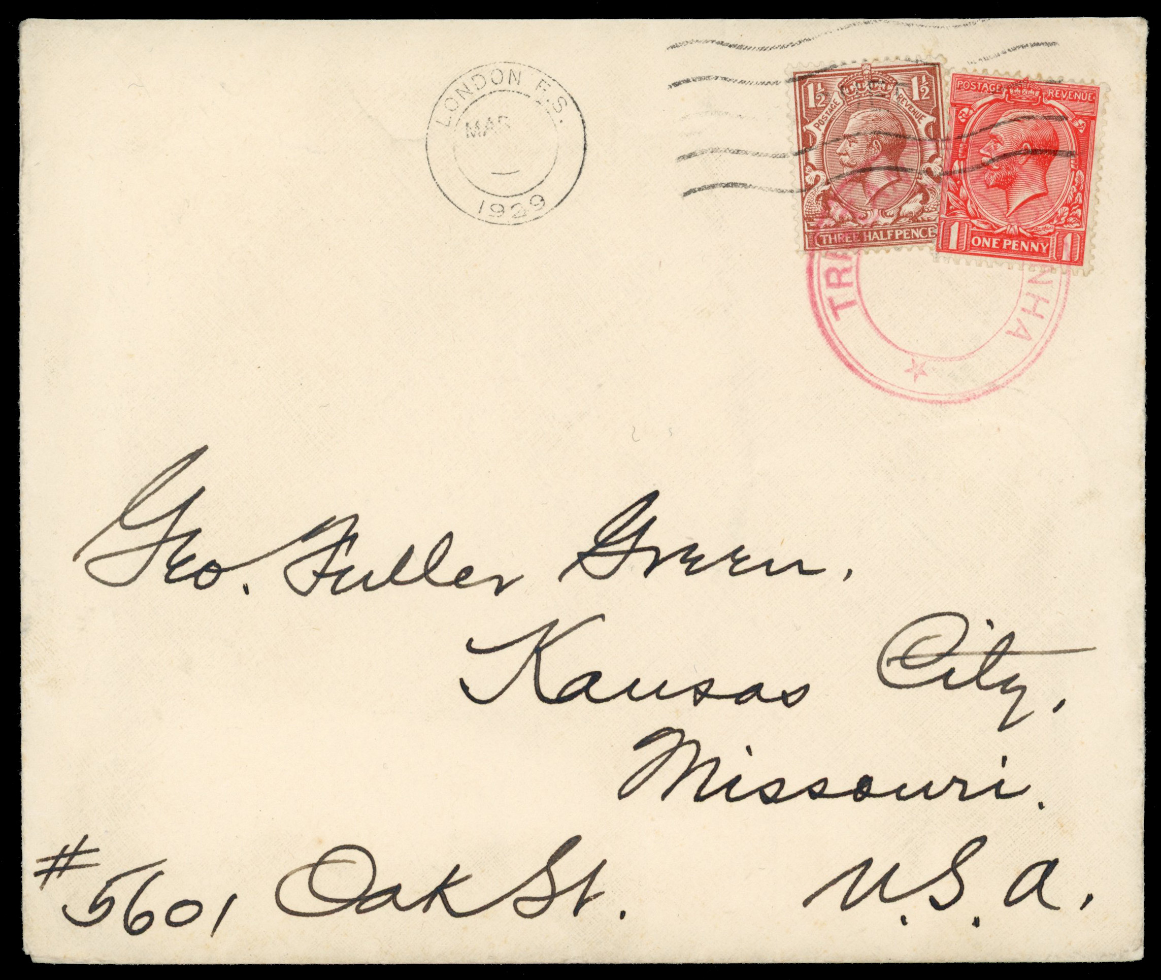 Tristan da Cunha 1929 cover with Type IV cachet