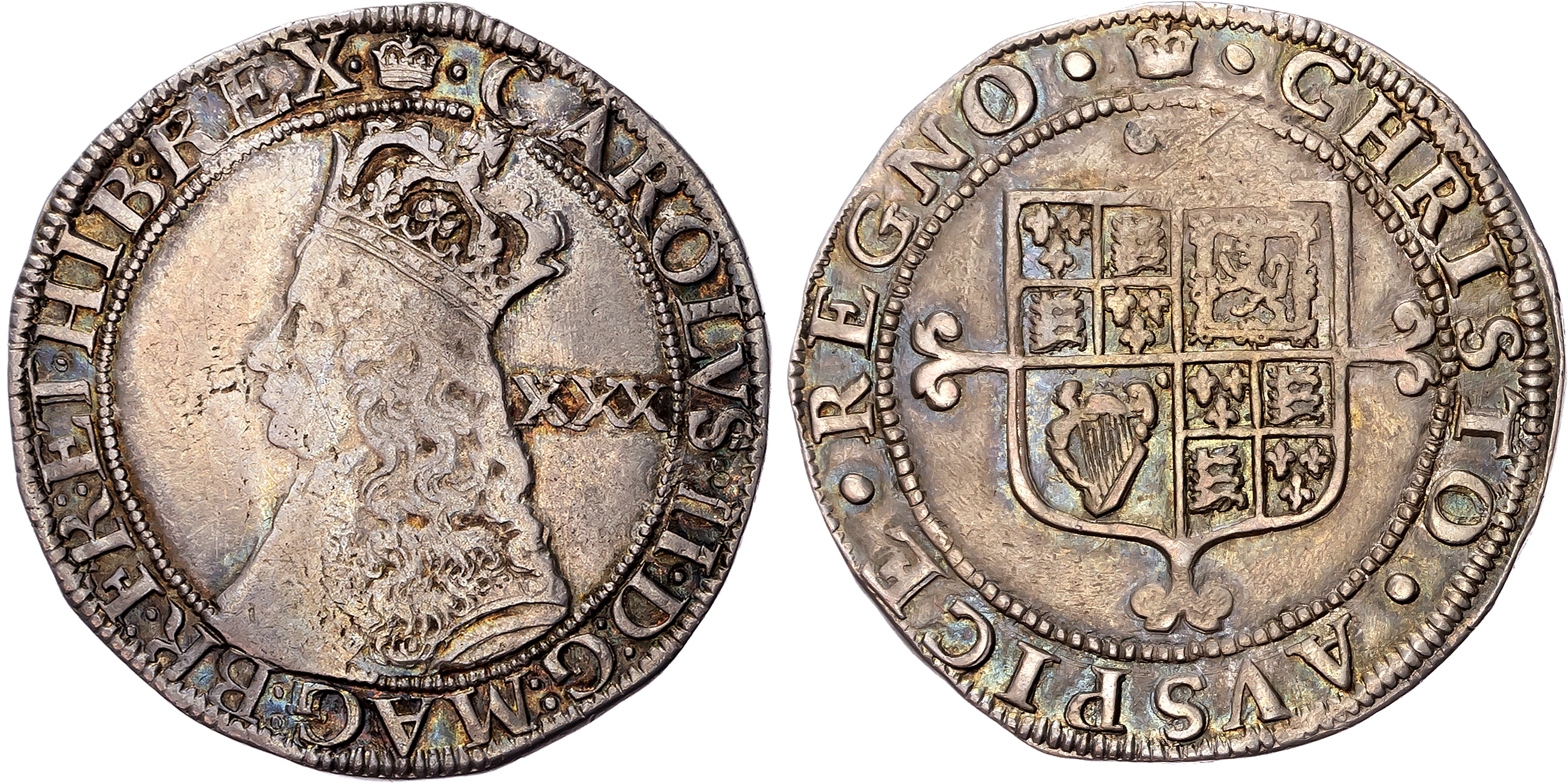 Charles II (1660-1685), AR Halfcrown, Third hammered issue. London mint; mm : crown - struck November 1660 to October 16…