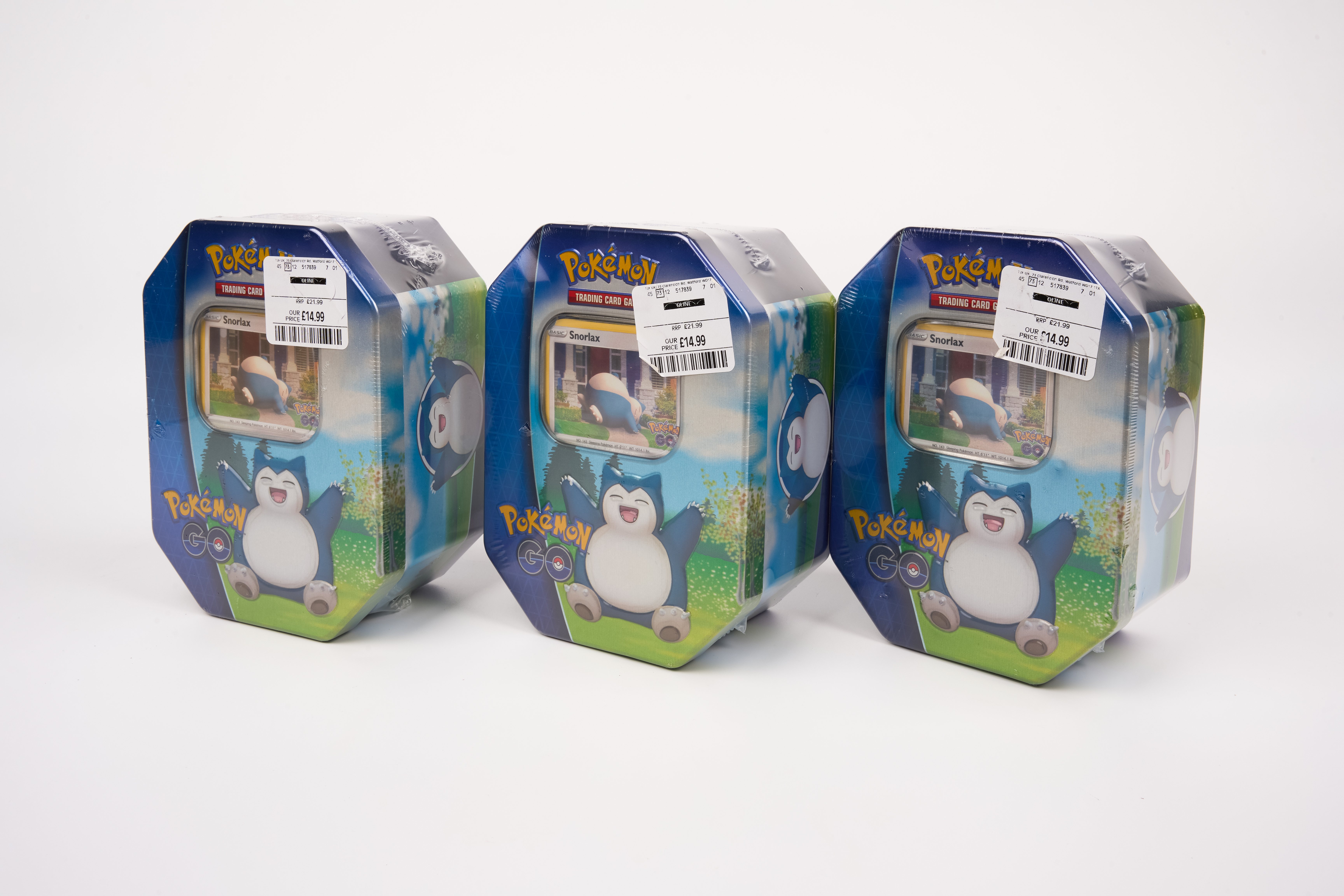 x3 Snorlax Pokémon GO Tins - Sealed/Brand New 
