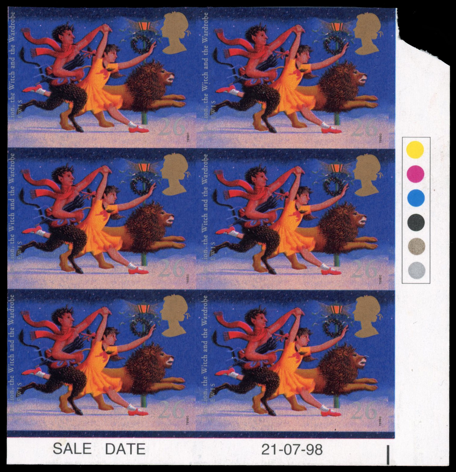 GB SG 2051a, three imperf pairs in traffic light block