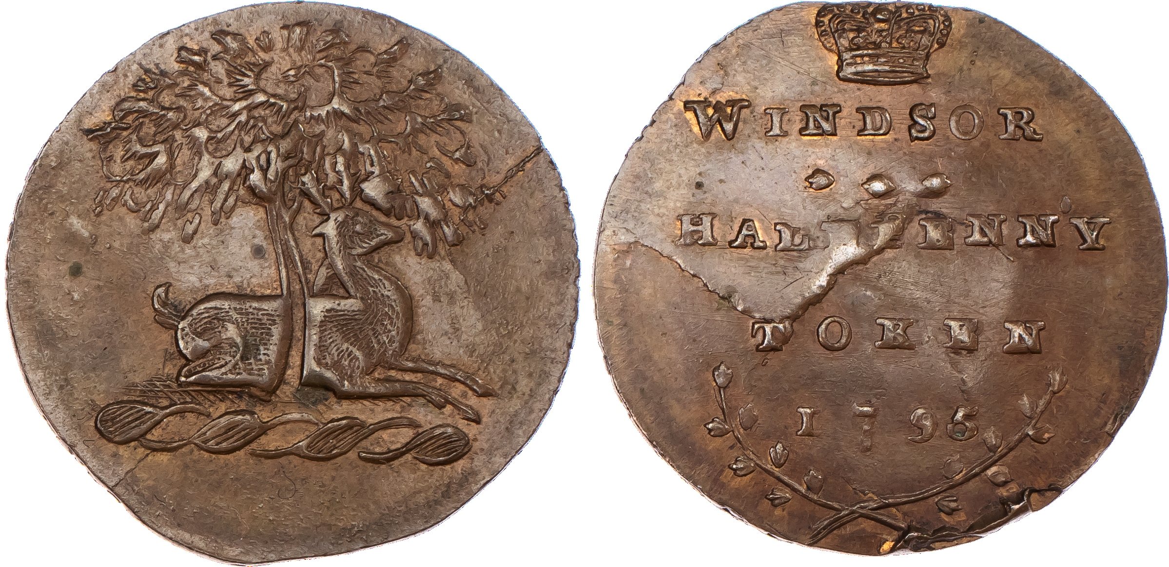 Windsor, Spence's Halfpenny 1795. Stag...